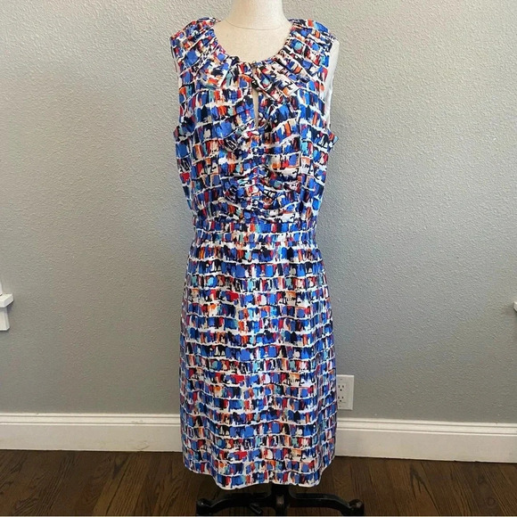 Kate Spade Multicolored Brushstroke Silk Dress Size 8 EUC - Picture 1 of 6